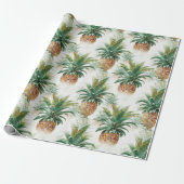 Elegant Tropical Pineapple Hawaiian Pattern Gift Cadeaupapier (Uitgerold)