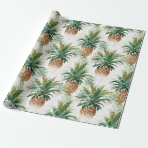 Elegant Tropical Pineapple Hawaiian Pattern Gift Cadeaupapier
