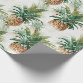 Elegant Tropical Pineapple Hawaiian Pattern Gift Cadeaupapier (Hoek)