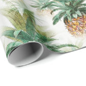 Elegant Tropical Pineapple Hawaiian Pattern Gift Cadeaupapier (Rol Hoek)