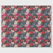 Elegant Tropical Pink Oranje Flowers Patroon Cadeaupapier (Vlak)