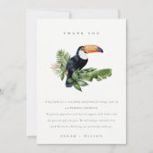 Elegant Tropical Rainforest Toucan Fauna Wedding Bedankkaart (Voorkant)