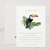 Elegant Tropical Rainforest Toucan Fauna Wedding Bedankkaart (Voorkant / Achterkant)