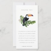 Elegant Tropical Rainforest Toucan Fauna Wedding Bedankkaart (Voorkant)