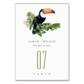 Elegant Tropical Rainforest Toucan Fauna Wedding Kaart (Achterkant)