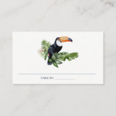 Elegant Tropical Rainforest Toucan Fauna Wedding Plaatskaartje (Achterkant)