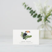 Elegant Tropical Rainforest Toucan Fauna Wedding Plaatskaartje (Staand voorkant)