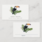 Elegant Tropical Rainforest Toucan Fauna Wedding Plaatskaartje (Voorkant / Achterkant)