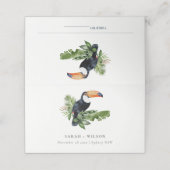 Elegant Tropical Rainforest Toucan Fauna Wedding Plaatskaartje (Buitenkant ongevouwen)