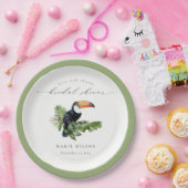 Elegant Tropical Rainforest Toucan Vrijgezellenfee Papieren Bordje (Feest)