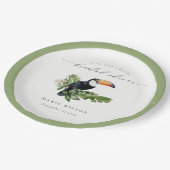 Elegant Tropical Rainforest Toucan Vrijgezellenfee Papieren Bordje (Gekanteld)