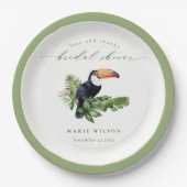 Elegant Tropical Rainforest Toucan Vrijgezellenfee Papieren Bordje (Voorkant)