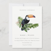 Elegant Tropical Rainforest Toucan Wedding Invite Bedankkaart (Voorkant)