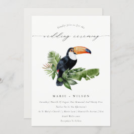Elegant Tropical Rainforest Toucan Wedding Invite Bedankkaart
