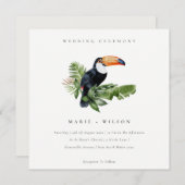 Elegant Tropical Rainforest Toucan Wedding Invite Bedankkaart (Voorkant / Achterkant)