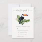 Elegant Tropical Rainforest Toucan Wedding RSVP Kaartje (Voorkant)