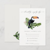 Elegant Tropical Rainforest Toucan Wedding RSVP Kaartje (Voorkant / Achterkant)