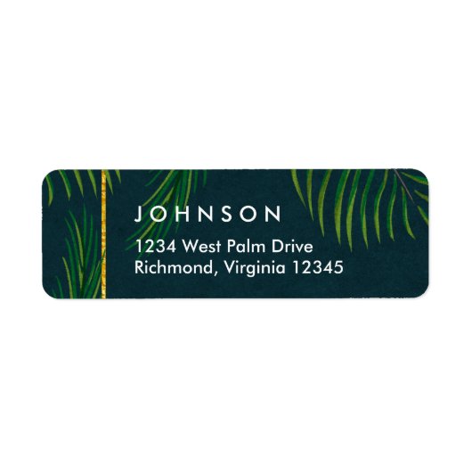 Elegant Tropical Return Address Labels (Voorkant)