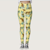 Elegant Tropical Safari Wild Cats Tiger Yellow Leggings (Voorkant)