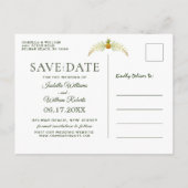 Elegant Tropical Save the Date Invitation Aankondigingskaart (Achterkant)