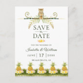 Elegant Tropical Save the Date Invitation Aankondigingskaart (Voorkant)