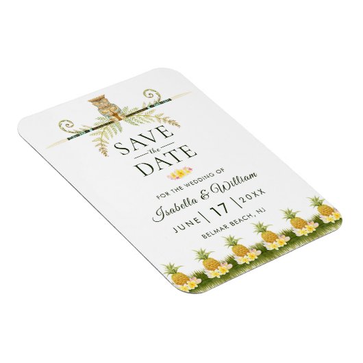 Elegant Tropical Save the Date Zomer Bruiloft Magneet (Rechterzijde)