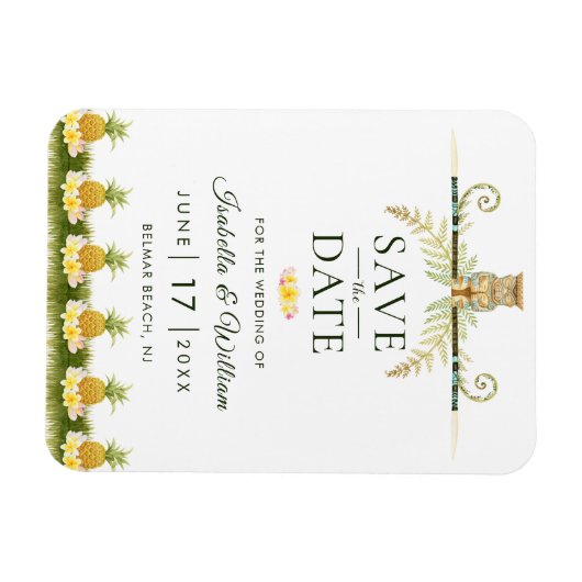 Elegant Tropical Save the Date Zomer Bruiloft Magneet (Horizontaal)