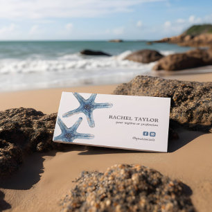 Elegant Tropical Starfish blue Beach Coastal Busin Visitekaartje