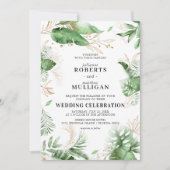 Elegant Tropical Summer Greenery & Gold Wedding in Kaart (Voorkant)