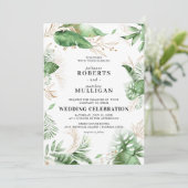 Elegant Tropical Summer Greenery & Gold Wedding in Kaart (Staand voorkant)