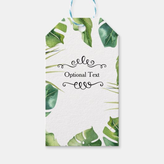 Elegant Tropical Summer Palm Leaves Wedding Cadeaulabel (Voorkant)