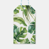 Elegant Tropical Summer Palm Leaves Wedding Cadeaulabel (Achterkant)