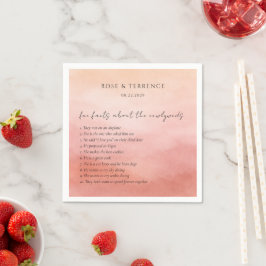 Elegant Tropical Sunset Fun Facts Wedding Servet