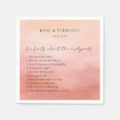 Elegant Tropical Sunset Fun Facts Wedding Servet (Voorkant)