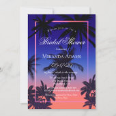 Elegant Tropical Sunset Summer Beach Vrijgezellenf Kaart (Voorkant)