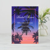 Elegant Tropical Sunset Summer Beach Vrijgezellenf Kaart (Staand voorkant)