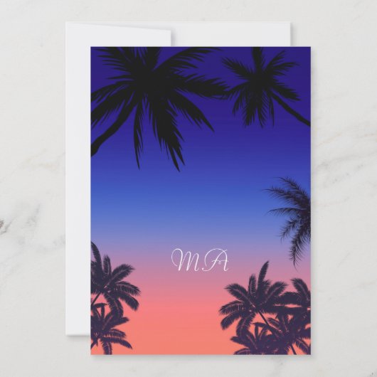 Elegant Tropical Sunset Summer Beach Vrijgezellenf Kaart (Achterkant)