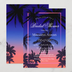 Elegant Tropical Sunset Summer Beach Vrijgezellenf Kaart