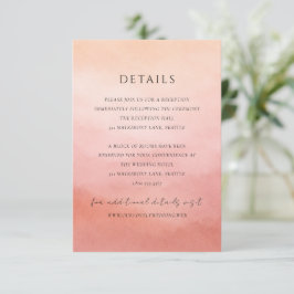 Elegant Tropical Sunset Watercolor Wedding Informatiekaartje
