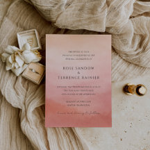 Elegant Tropical Sunset Watercolor Wedding