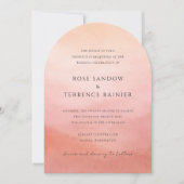 Elegant Tropical Sunset Watercolor Wedding Kaart (Voorkant)