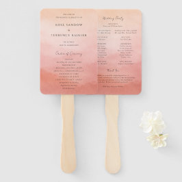 Elegant Tropical Sunset Watercolor Wedding Program Handwaaier