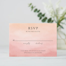 Elegant Tropical Sunset Watercolor Wedding RSVP Kaartje