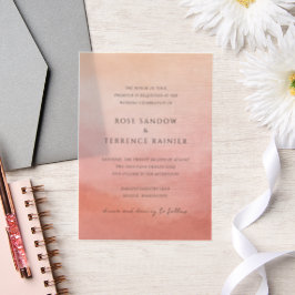 Elegant Tropical Sunset Watercolor Wedding Vellum Uitnodigingen