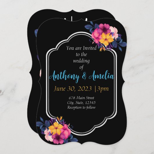 Elegant Tropical Theme Weddenschap Kaart (Voorkant / Achterkant)