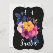 Elegant Tropical Theme Weddenschap Kaart (Achterkant)