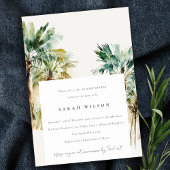 Elegant Tropical Waterverf Palm Trees Baby shower Kaart