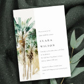 Elegant Tropical Waterverf Palm Trees Baby shower Kaart