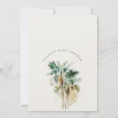 Elegant Tropical Waterverf Palm Trees Baby shower Kaart (Achterkant)