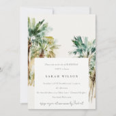 Elegant Tropical Waterverf Palm Trees Birthday Kaart (Voorkant)